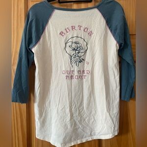 Burton Caratunk Organic Cotton Raglan Tee | 3/4 Sleeve Embroidered Back Graphic